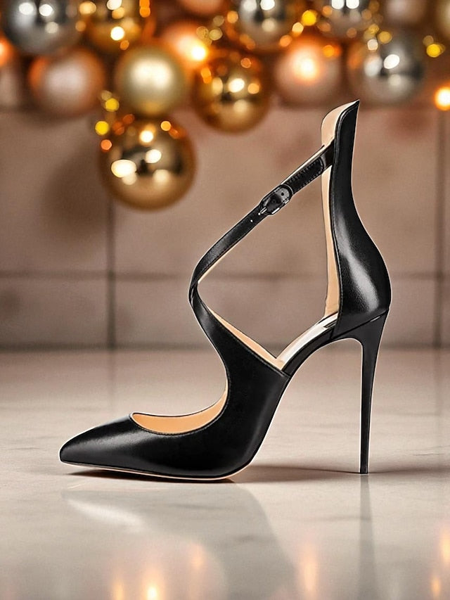 Strappy Patent Purple Stiletto Leather - Women's Heels