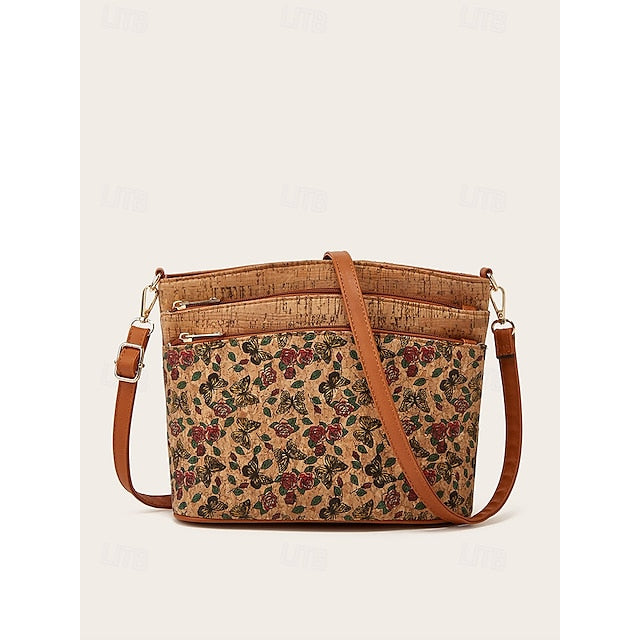Sac bandoulière bohème vintage à motifs géométriques - Sac léger