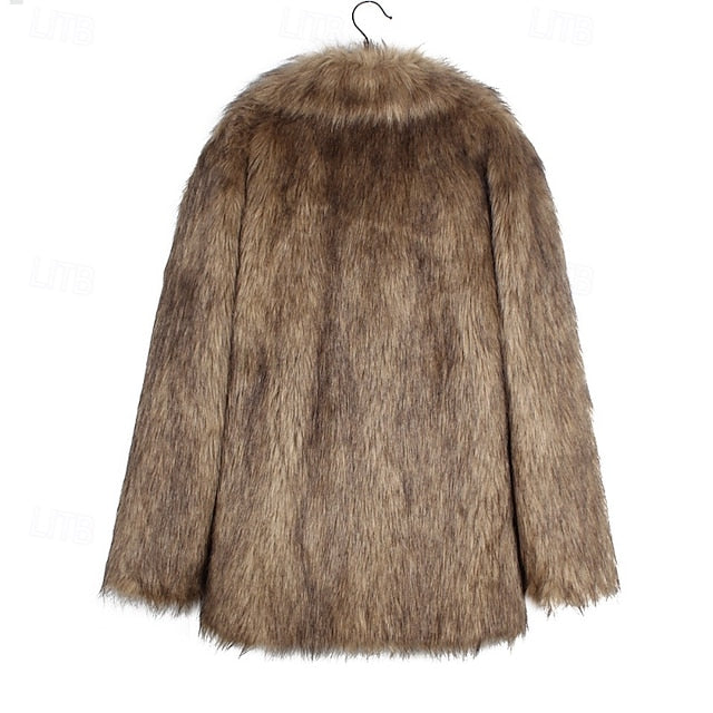 Fur Furs Comfortable Coat Faux Warm Women's