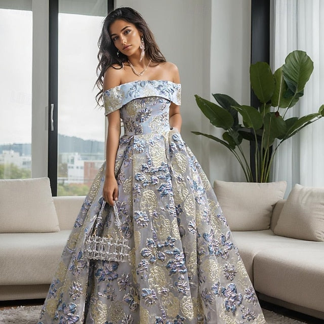 A-Line Floor Length Prom Dresses Elegant Vintage Party Long