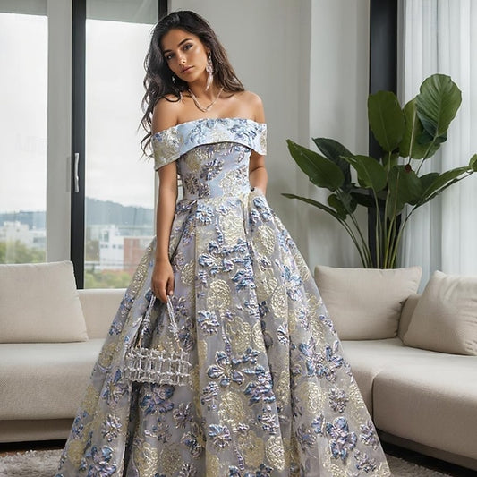 A-Line Floor Length Prom Dresses Elegant Vintage Party Long