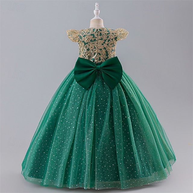 Dress Kids Party Color Block Girl Girls' Flower