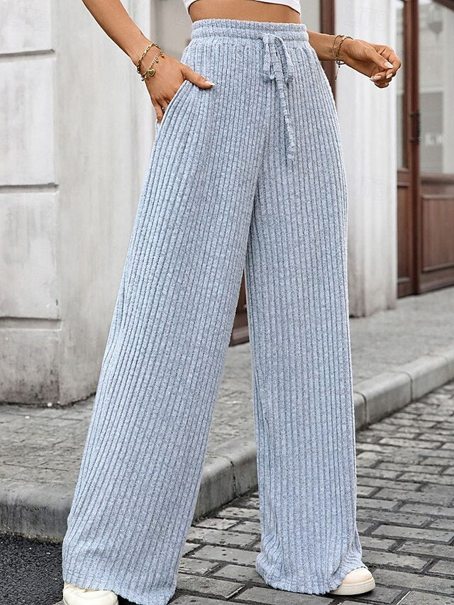 Women's Wide Leg Corduroy Pants Slacks Streetwear Casual