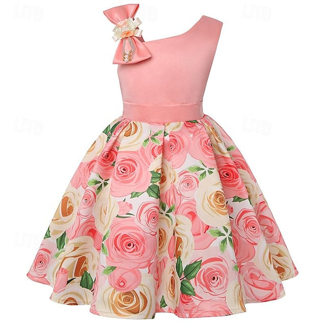 Flower Girls' Dress Party Easter Summer Sleeveless 3D