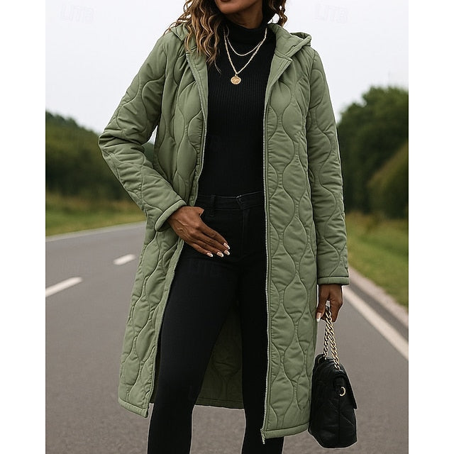 Women's Winter Zip Up Coat Fleece Hoodie Jacket Thick Long