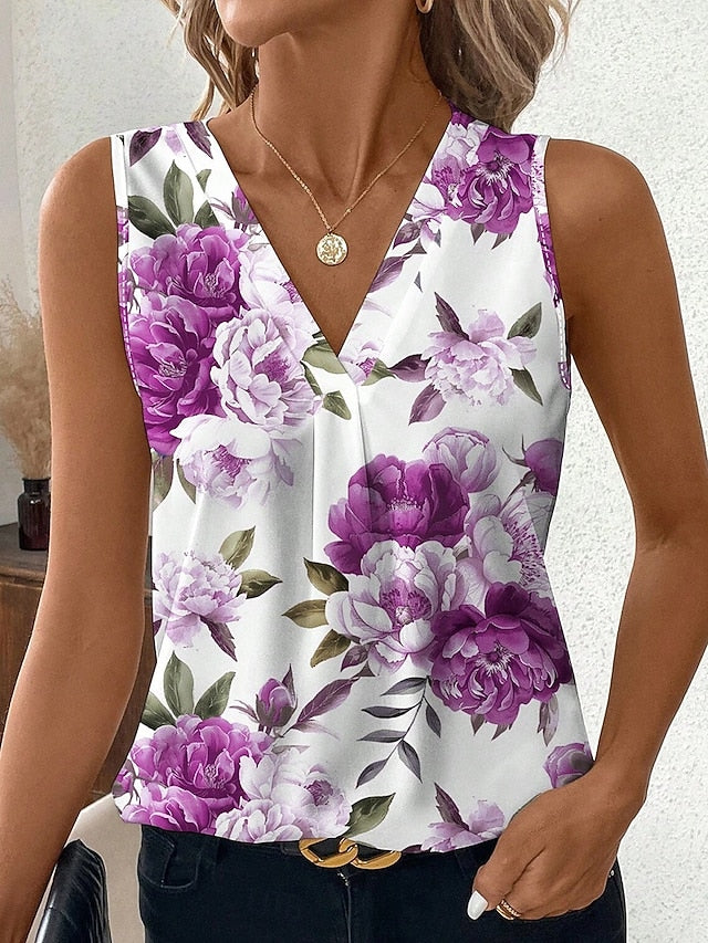 Women's Tank Top Floral Graphic Plants Elegant Vintage