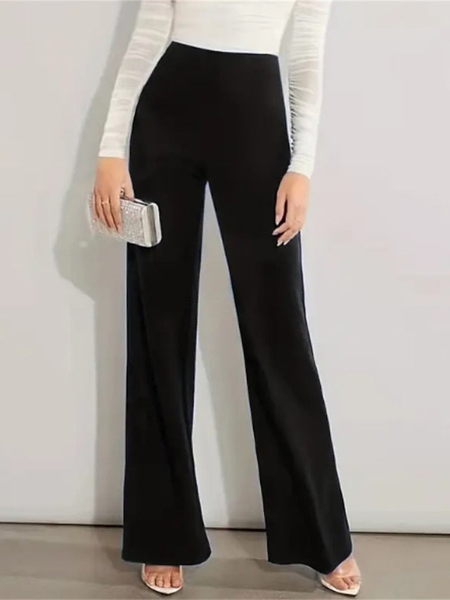 Women's Dress Work Pants Trousers Full Length High Cut