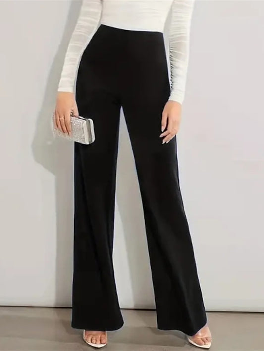 Women's Dress Work Pants Trousers Full Length High Cut