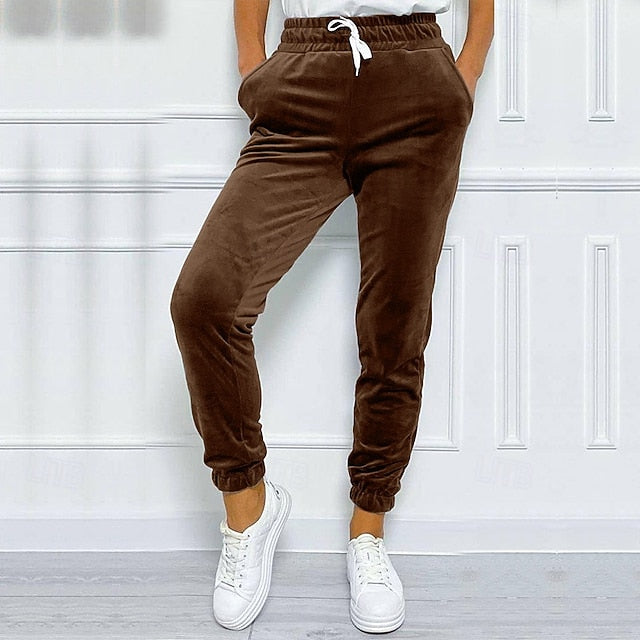 Women's Corduroy Pants Slacks Straight Streetwear Casual
