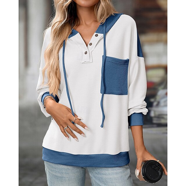 Women's Pullover Sweatshirt Casual Hoodies Drawstring with