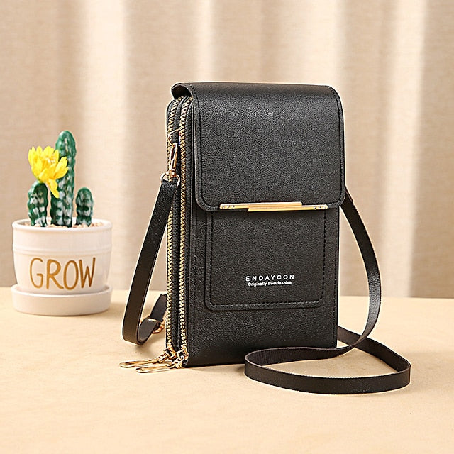 Sac à bandoulière pour téléphone portable, portefeuille pour femme, porte-monnaie