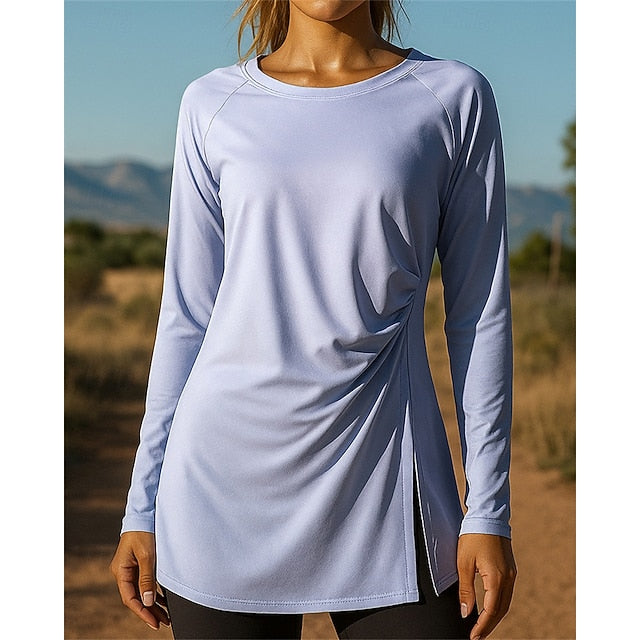 Women's Running Top Running Shirt Split Long Sleeve Tee