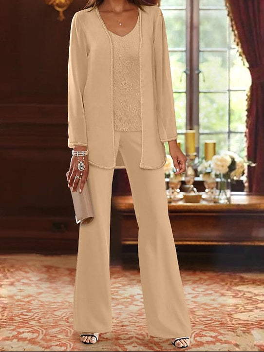 Piece Formal Bride 3 Beach Mother Wedding of the Pantsuit