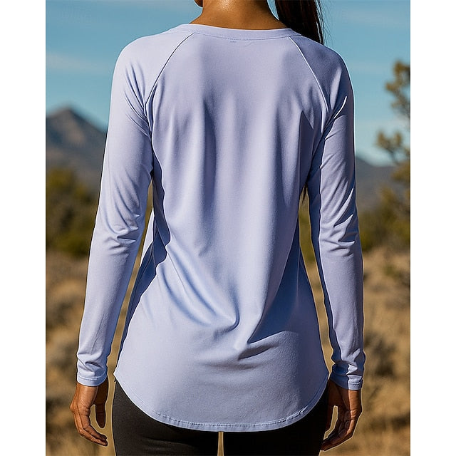 Women's Running Top Running Shirt Split Long Sleeve Tee