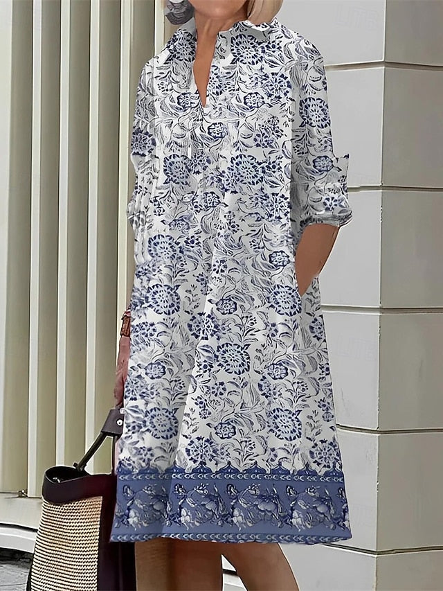 Women's Midi Dress Shirt Dress Casual Dress Fashion Modern