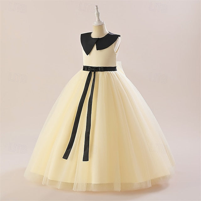 Sleeveless Party Block Kids Color Dress Performance Girls'