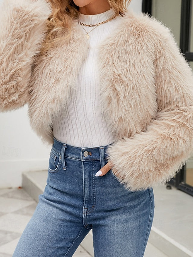 Warm Fur Faux Women's Furs Winter Comfortable Coat