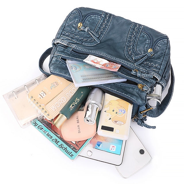 Sac bandoulière en similicuir marron vintage pour femme – Boho