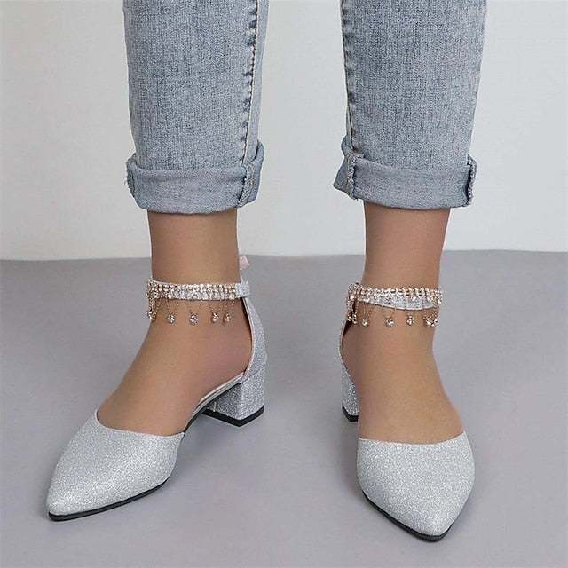 Elegant Women's Wedding Shoes Bridesmaid Pumps Bridal