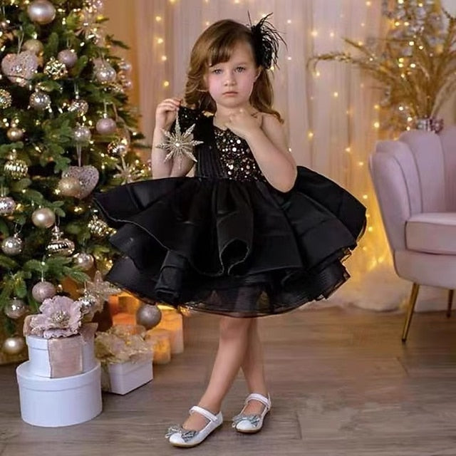 Girls' Dress Sleeveless Wedding Sequin Party Kids
