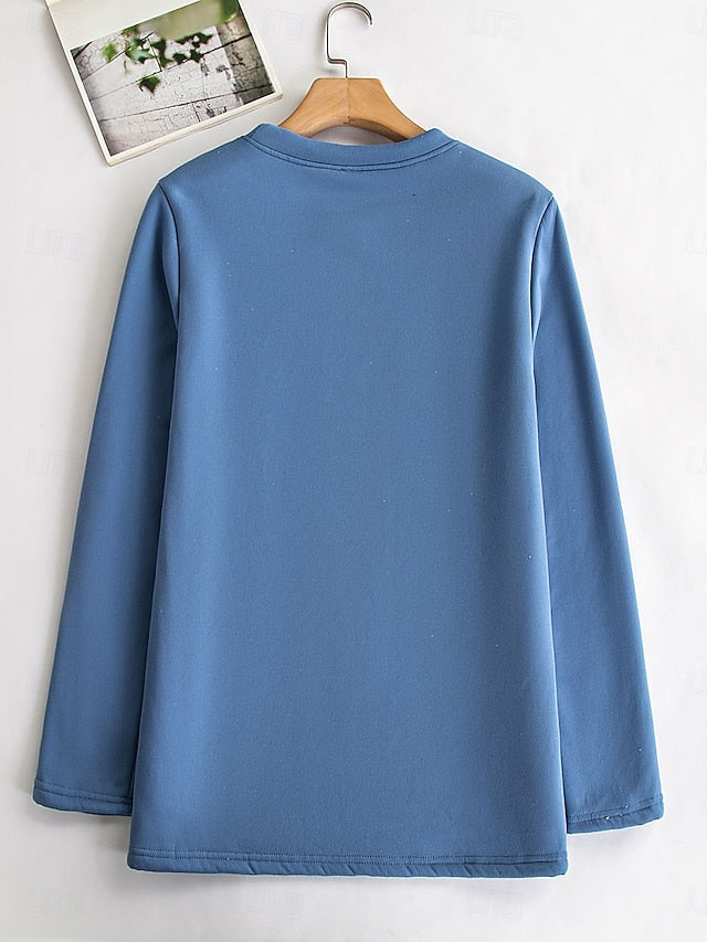 Women's Sweatshirt Pullover Fleece Lined Warm Pajamas