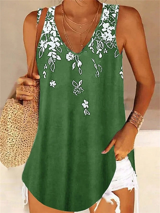 Women's Camisole Tank Top Floral Stylish Casual Sleeveless
