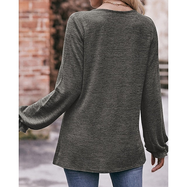 Women's Pullover Shirt Casual Tops Long Sleeve Top
