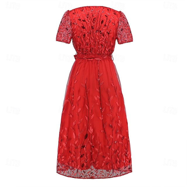 of Mother Sequin Neck the Bride A-Line V Dress Elegant