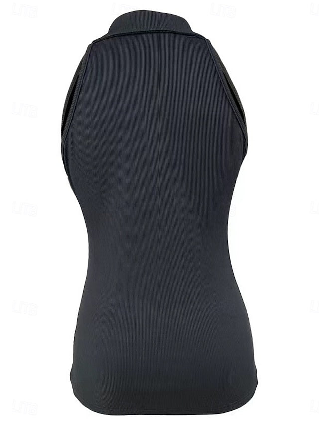 Women's Camisole Tank Top Zipper Solid Color Modern Casual