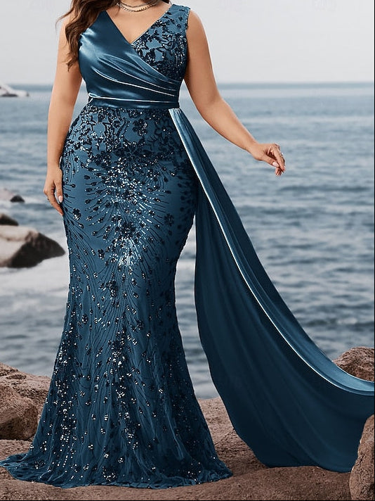 Evening Formal Sparkle Dress / Mermaid Wear Gown Long Trumpet