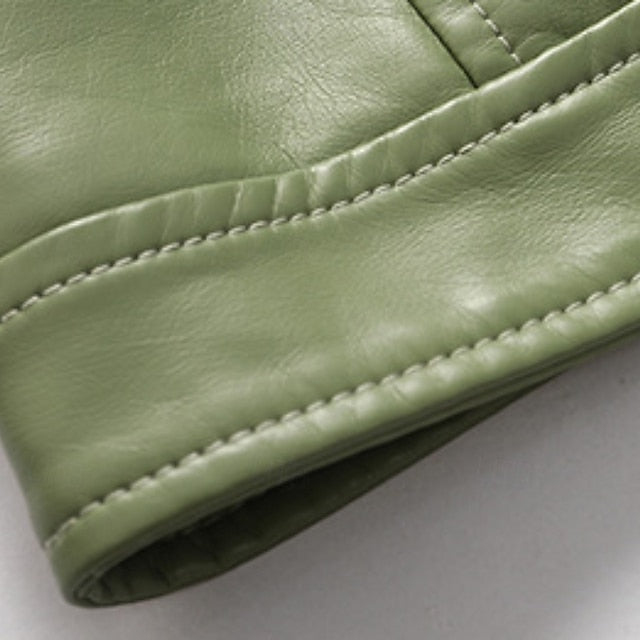 Zipper Pocket Women's Leather Faux Comfortable Jacket