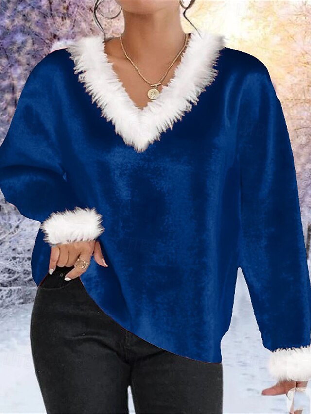 Christmas Women's Velvet Blouse Dressy Tops Ruched