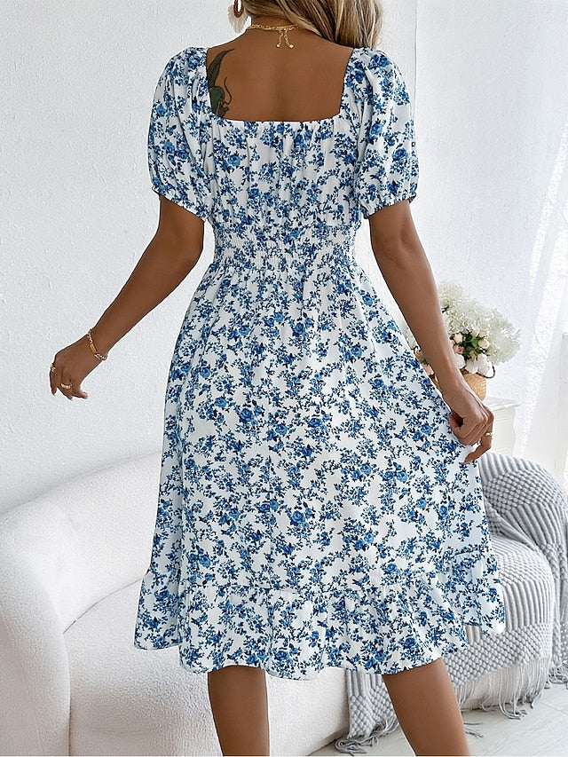 Women's Midi Dress A Line Dress Milkmaid Dress Midi Dress
