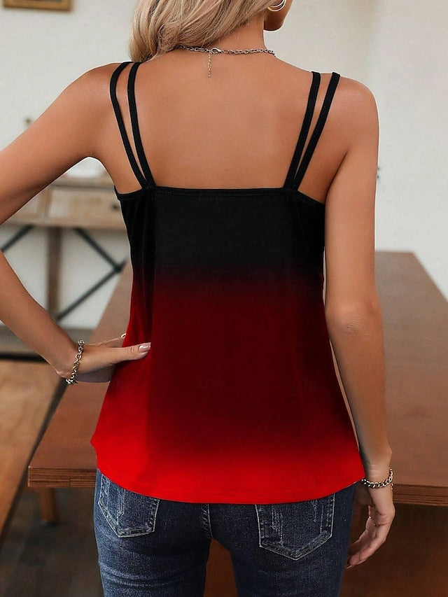 Women's Camisole Tank Top Sleeveless Gradient Scoop Neck