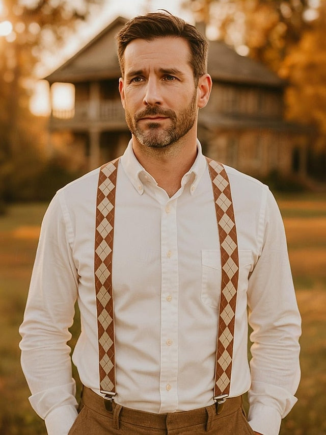 Suspenders Argyle Men's Clip-On Classic – Pattern