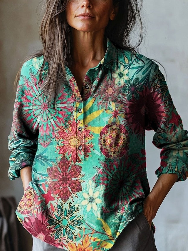 Women's Blouse Print Floral Graphic Vacation Vintage Daily