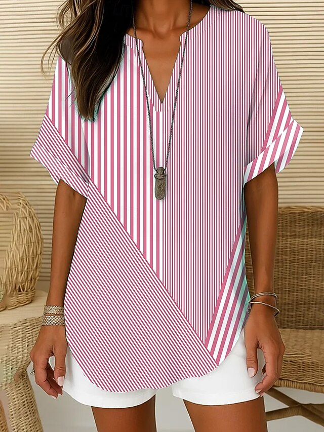 Women's Blouse Linen Like Breathable Lightweight Graphic