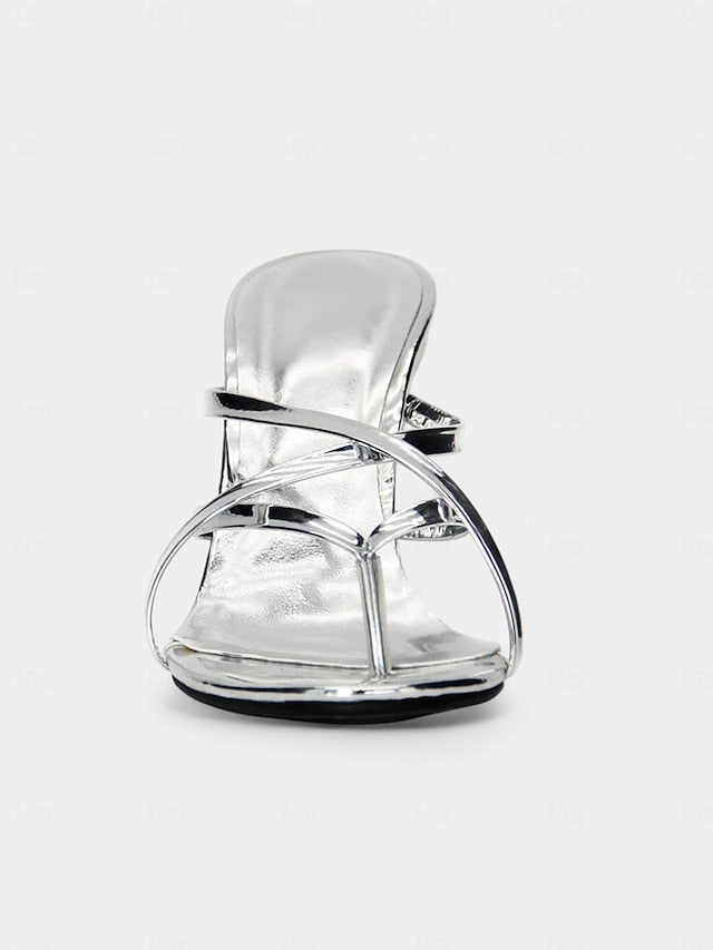 - Metallic Sculpted Design Gold Unique Heel with Sandals Flat