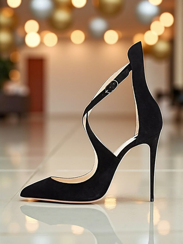 Strappy Patent Purple Stiletto Leather - Women's Heels