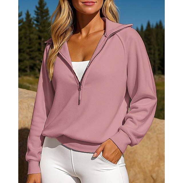 Women's Pullover Sweatshirt Casual Outfits Half Zip Long