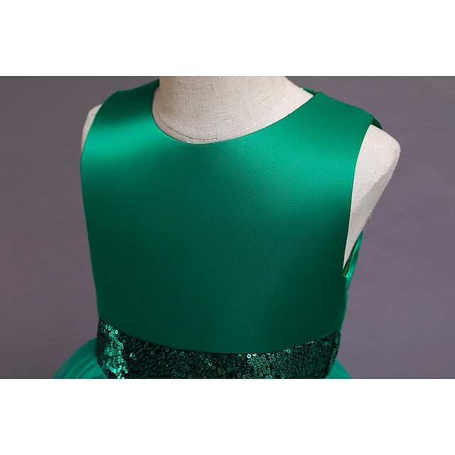 Girl Dress Short Kids Colored Girls' Solid Flower