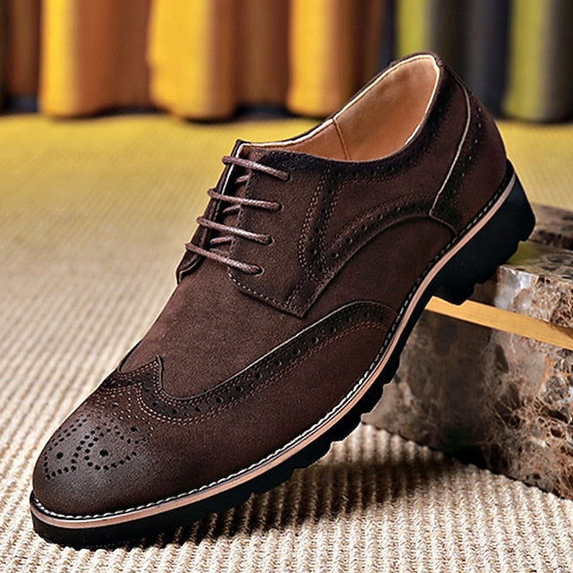 Lace-Up Vintage – Brown Shoes Brogue Derby Men's