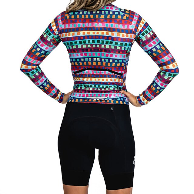 Women's Cycling Jersey Geometric Geometry Funny Long Sleeve