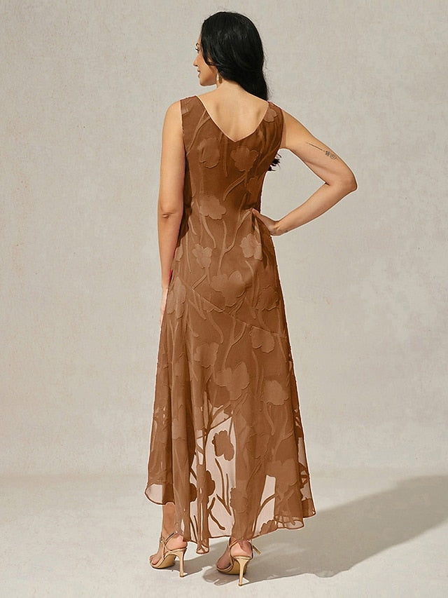 Women's Maxi Dress Chiffon Dress Elegant Floral Sleeveless