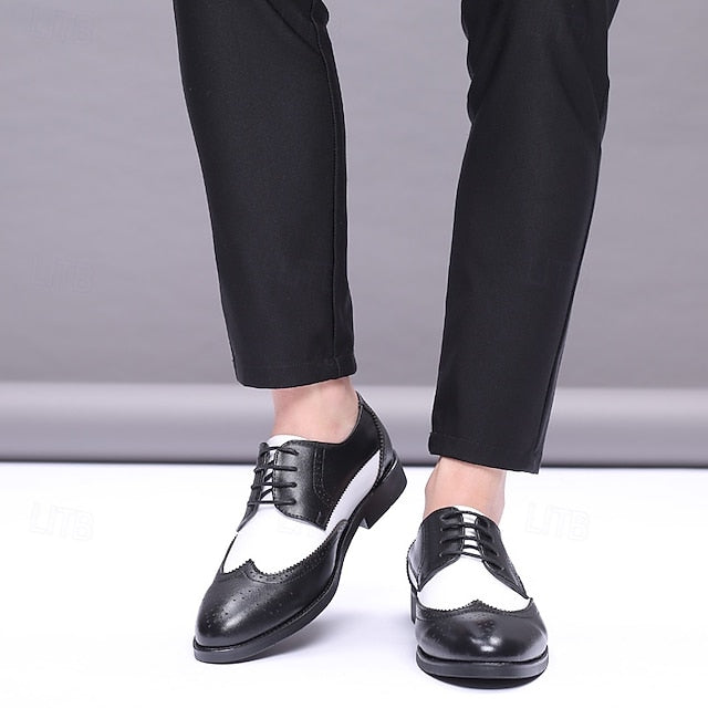 Shoes Brogue White with Men's Oxford and Black