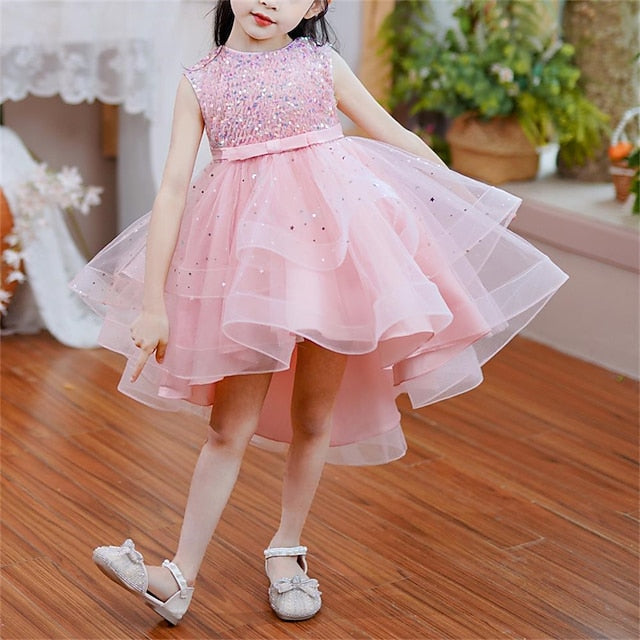 Kids Dress Girls' Solid Sleeveless Color Party