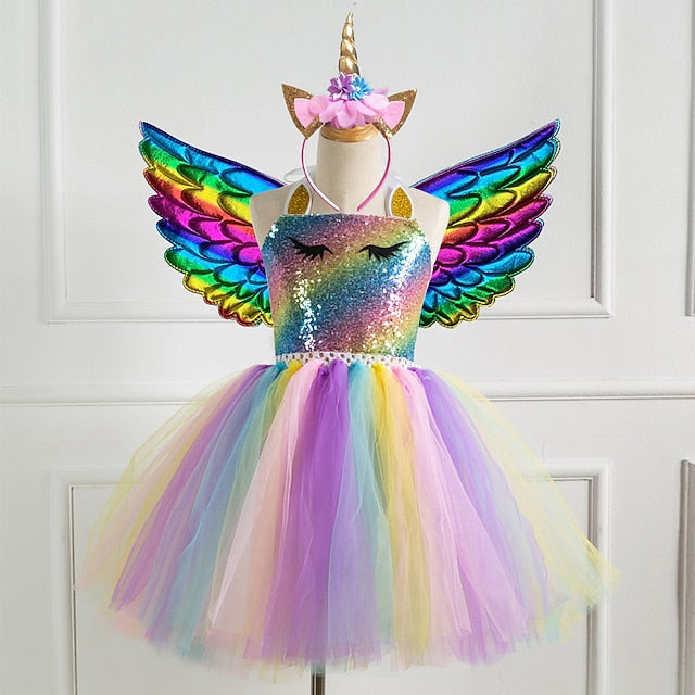 New Movie Girls' Cosplay Unicorn Dress Vacation