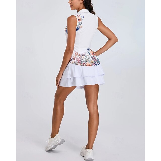 Women's Floral Botanical Flamingos Tennis Shirt Sleeveless