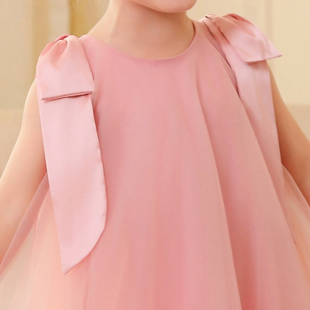 Party Kids Color Girls' Solid Sleeveless Dress Floral