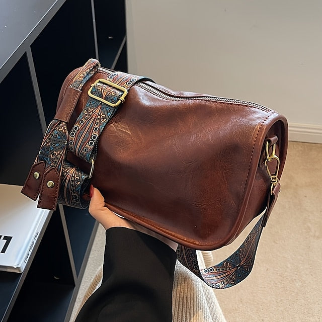 Women's with – Leather Strap PU Vintage Handbag Bohemian